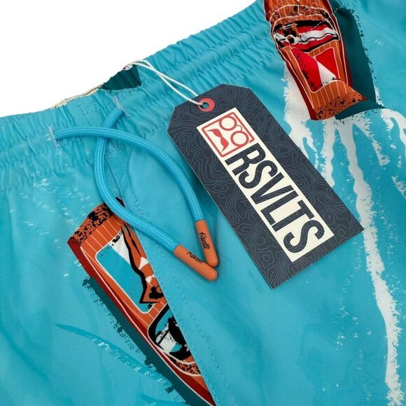 NWT RSVLTS Men's Lake Como Swim Trunks Hybrid Board Shorts Blue 3XL - Picture 7 of 11